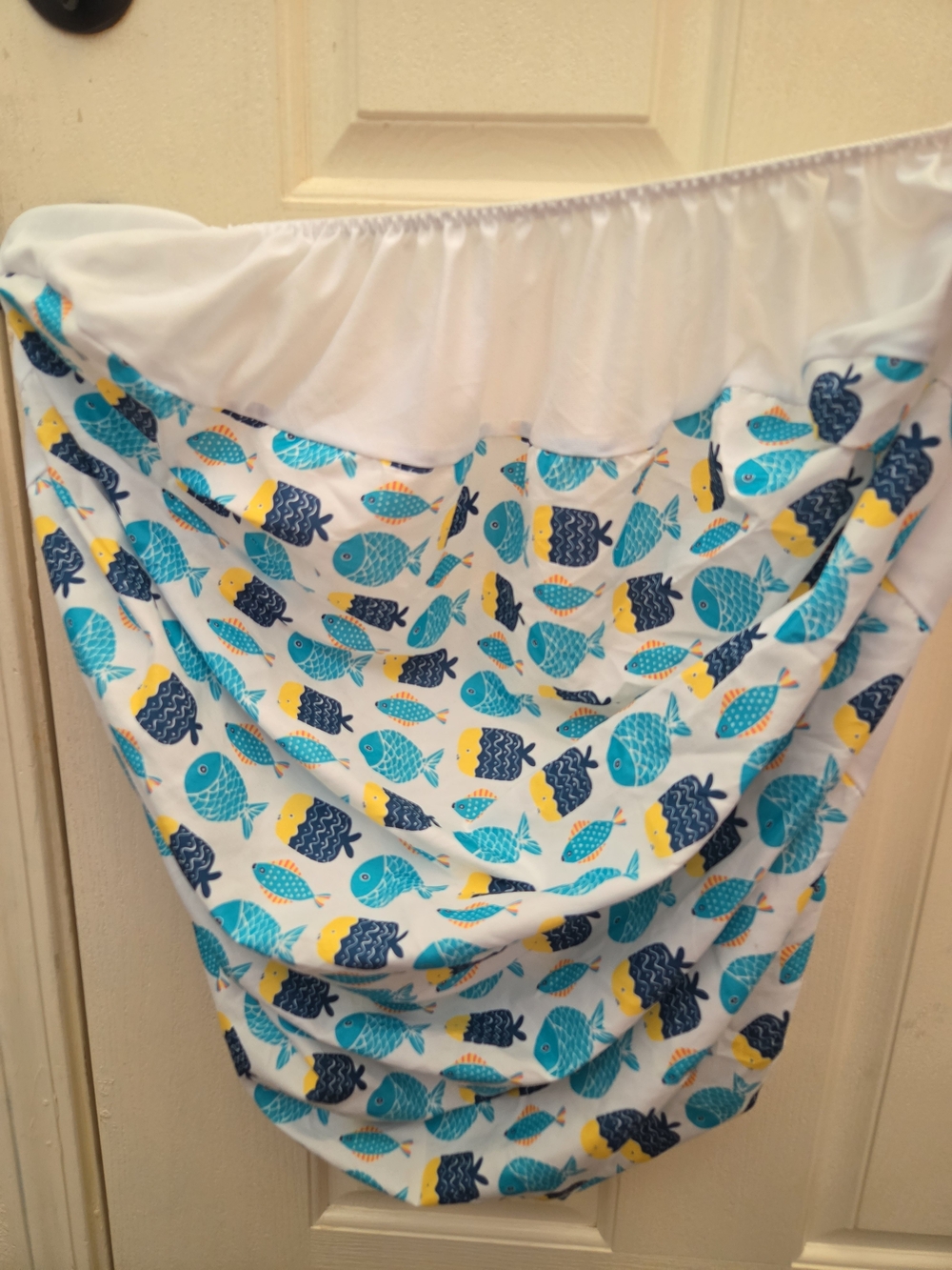 Blue & Yellow Fish Print Pack N Play Cover